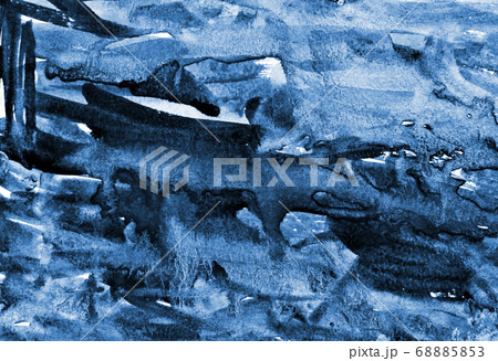 Abstract blue watercolor on paper texture as 68885853