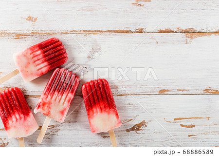 Homemade Vegan Strawberry Popsicle Homemade Vegan Strawberry Popsicle 68886589