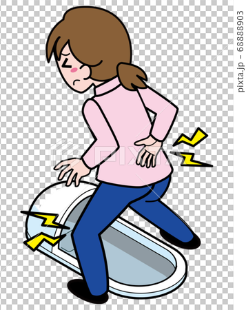 A woman whose knees and waist are painful when straddling a Japanese-style toilet 68888903