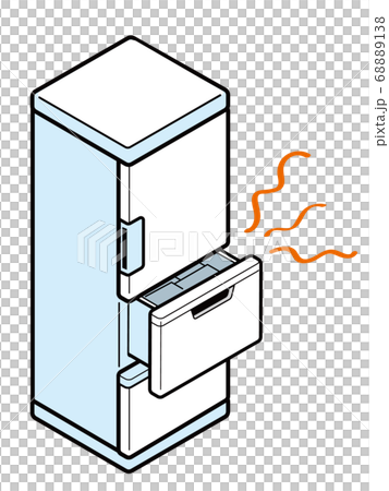 冷凍庫が冷えていない冷蔵庫のイラスト素材 6138
