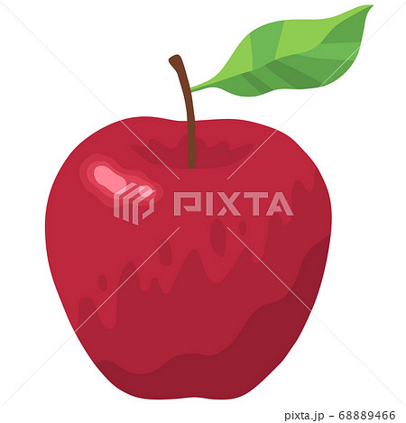 葉のついた赤いりんごのイラスト 68889466