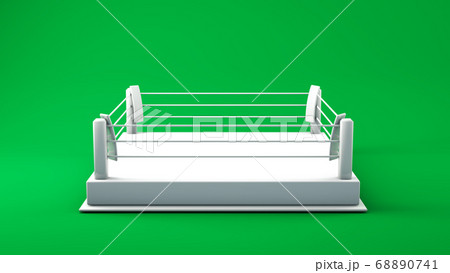 3D Rendering,The realistic mock-up boxing ring arena, blank white material, isolated on green screen background. 3D Rendering,The realistic mock-up boxing ring arena, blank white material, isolated on green screen background. 68890741