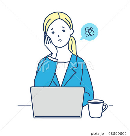 考え込むビジネスウーマン 考え込むビジネスウーマン 68890802