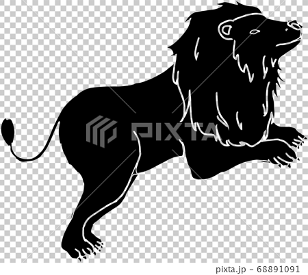 獅子座のシルエット ライオン のイラストのイラスト素材