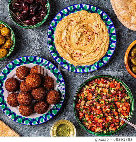 Falafel and hummus  68891783