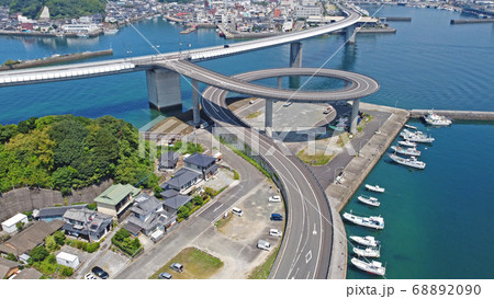 牛深ハイヤ大橋の空撮 牛深ハイヤ大橋の空撮 68892090