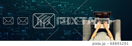 Email concept with person using a laptop 68893291