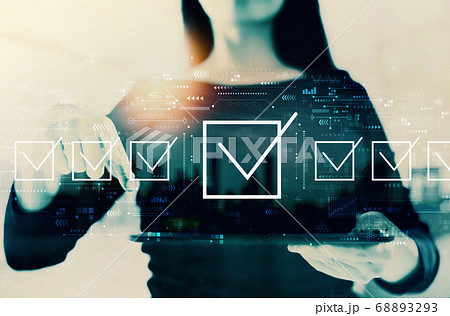 Checklist concept with businesswoman Checklist concept with businesswoman 68893293