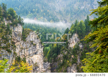 Marienbrucke, situated above Pollat gorge in Schwangau, Germany Marienbrucke, situated above Pollat gorge in Schwangau, Germany 68893470