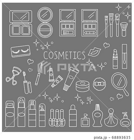 コスメセット モノクロのイラスト素材 6635