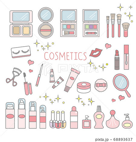 コスメセット ピンクのイラスト素材 6637