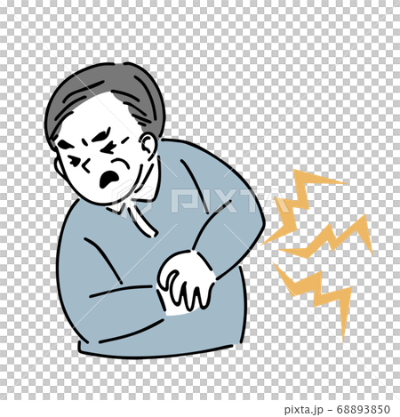 腹痛 イラスト 高齢者のイラスト素材 6850