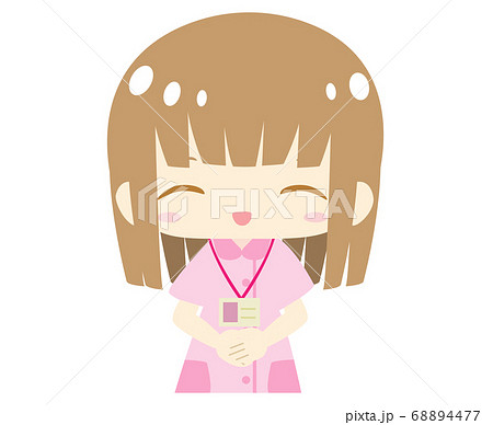 かわいい茶髪の看護師が笑顔のイラスト 上半身バージョンのイラスト素材 かわいい茶髪の看護師が笑顔のイラスト 上半身バージョンのイラスト素材