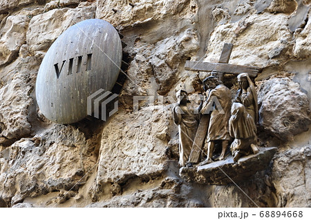 VIII station in Jerusalem - Via Dolorosa VIII station in Jerusalem - Via Dolorosa 68894668