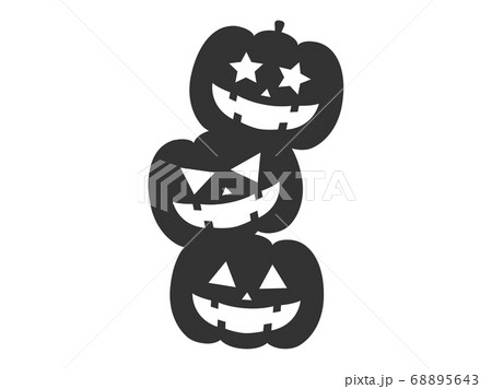 かぼちゃのオバケのシルエットイラスト 68895643