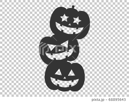 かぼちゃのオバケのシルエットイラスト 68895643