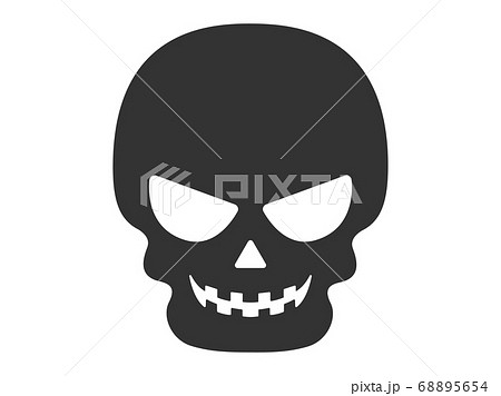 スカルのシルエットイラストのイラスト素材