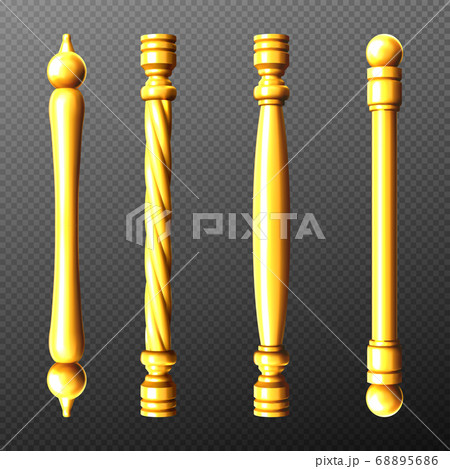 Gold door handles, column and twisted knobs set Gold door handles, column and twisted knobs set 68895686