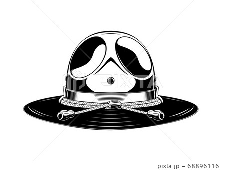 Vintage monochrome headdress illustration. Isolated vector template 68896116