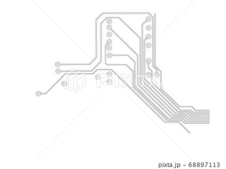 電子回路基板の配線のイメージイラストのイラスト素材