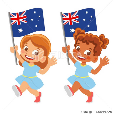 Australia flag in hand set 68899720