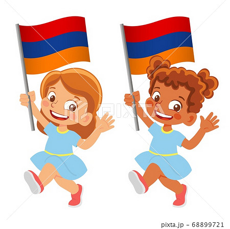 armenia flag in hand set armenia flag in hand set 68899721
