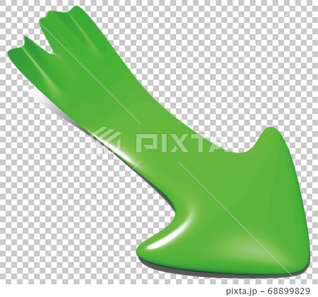 Three-dimensional arrow down from the plane Down vector illustration design Background transparent 68899829