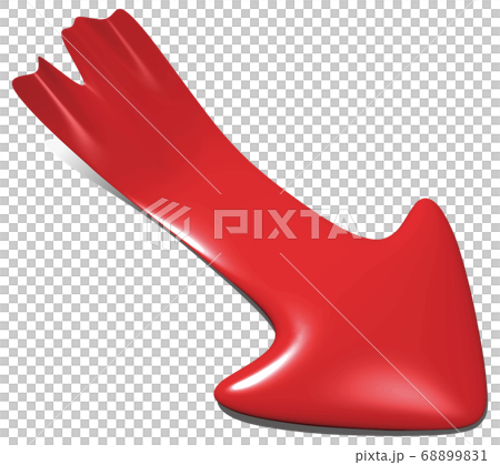 Three-dimensional arrow down from the plane Down vector illustration design Background transparent 68899831