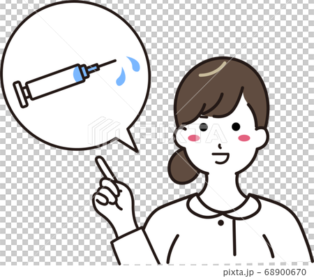 A woman in a white coat explaining vaccination A woman in a white coat explaining vaccination 68900670