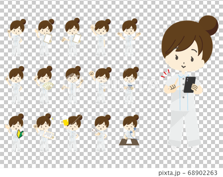 Nurse's whole body pose set 68902263