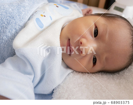 生後13日目の新生児のかわいい赤ちゃんの写真素材