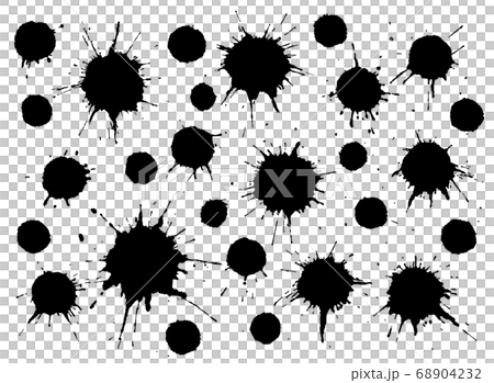 墨　垂らす　墨汁を落とした水玉背景 68904232