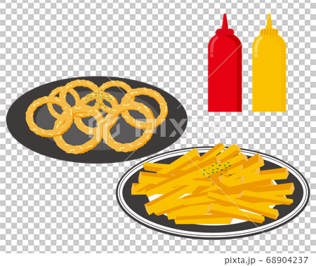 オニオンリングとフライドポテトのベクターイラスト フレンチフライ オニオンリングとフライドポテトのベクターイラスト フレンチフライ 68904237