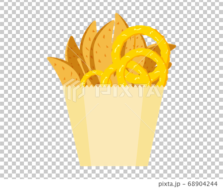 洋蔥圈和炸薯條的矢量圖 68904244