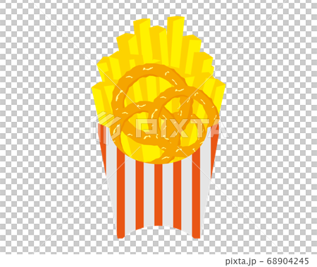 洋蔥圈和炸薯條的矢量圖 68904245
