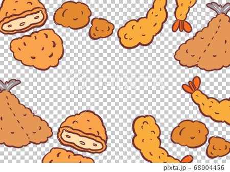 揚げ物四方フレームのイラスト素材 揚げ物四方フレームのイラスト素材