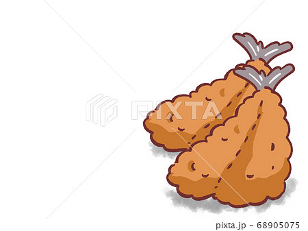 コピースペースのあるワンポイントアジフライイラストのイラスト素材