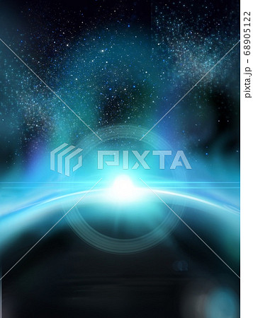 星空と幻想的な宇宙のファンタジー背景のイラスト素材