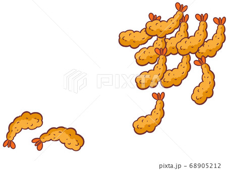 エビフライの流れ壁紙のイラスト素材