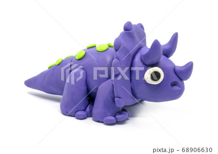 Play dough Triceratopson white background Play dough Triceratopson white background 68906630