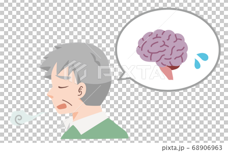 ストレスが溜まって疲れている高齢者のイラスト ストレスが溜まって疲れている高齢者のイラスト 68906963
