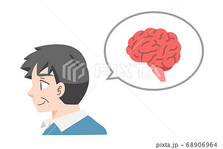 健康な中年男性の脳のイラスト 健康な中年男性の脳のイラスト 68906964