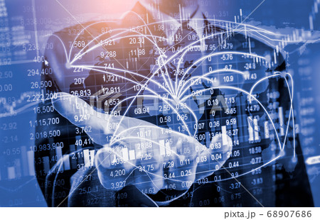 Stock market or forex trading graph and Stock market or forex trading graph and 68907686