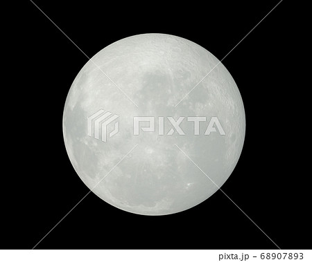 Full Moon Isolated On Black Night Sky Background のイラスト素材 6073