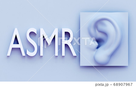 Concept of listening ASMR, ear with words. Concept of listening ASMR, ear with words. 68907967
