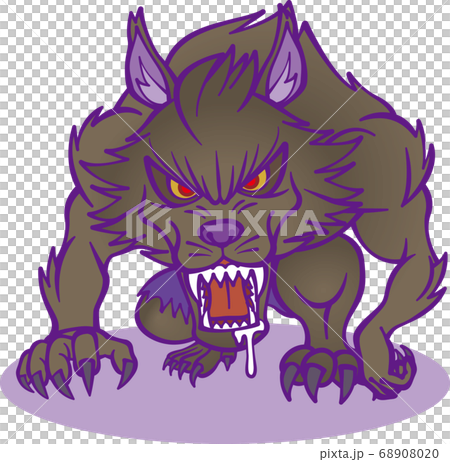 A werewolf who seems to be jumping [2 heads/purple] 68908020
