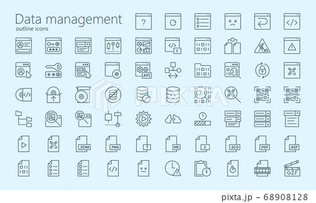 Data management outline iconset 68908128