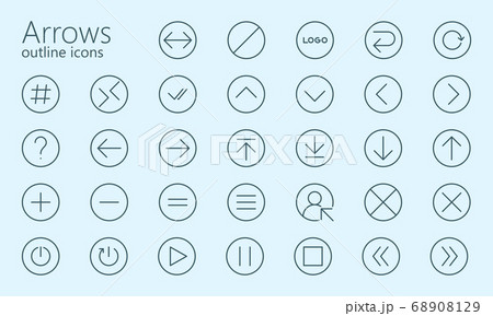 Computer techologies outline arrows icon set 68908129