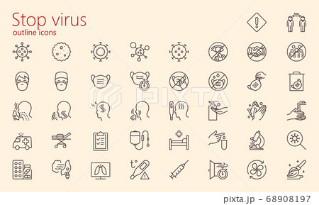 Stop virus outline iconset 68908197