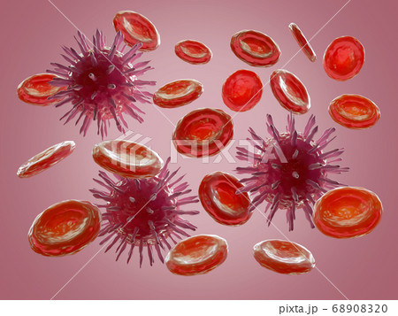 Viruses infect the human body, blood vessel virus. 68908320